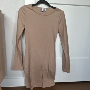 Princess Polly Tan Long Sleeve Dress
